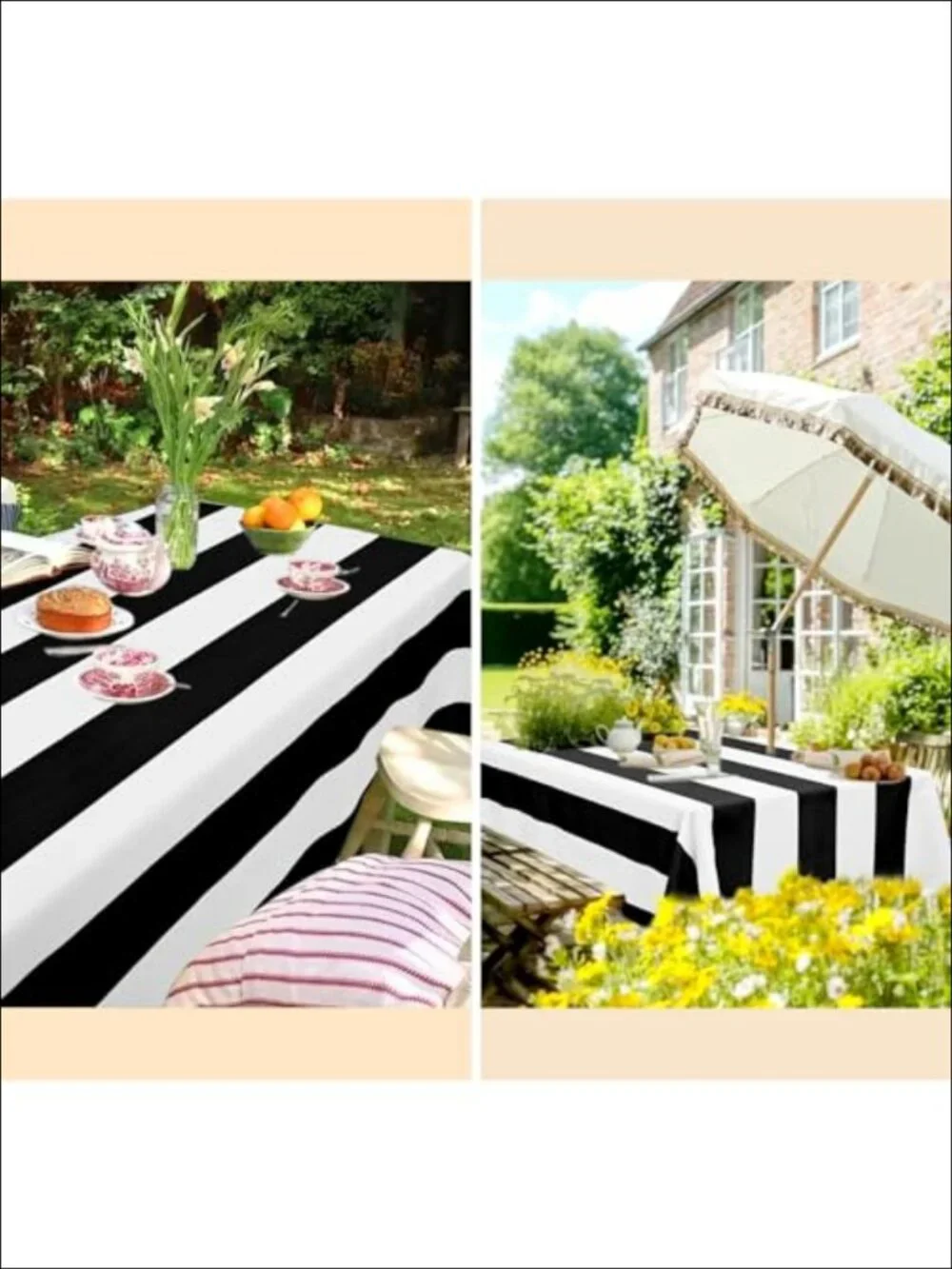N/A striped tablecloth